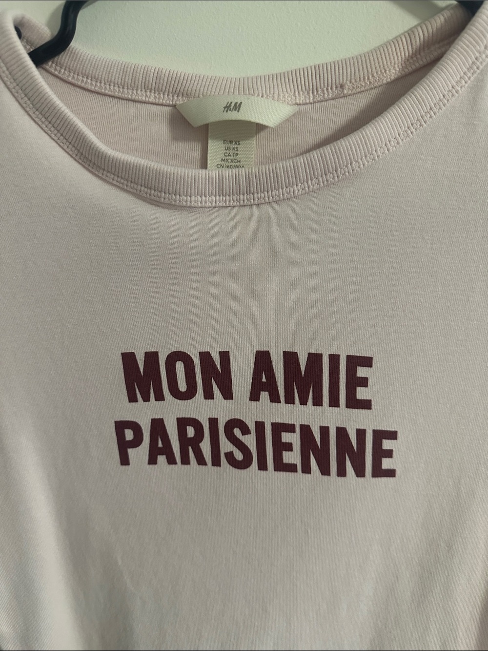 H&M Light Pink 'Mon Amie Parisienne' Graphic Tee